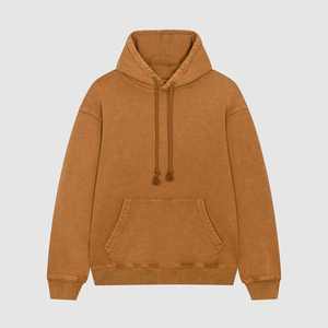 เสื้อมีฮู้ดฟอกสีวินเทจของผู้ชายเสื้อสวมหัวโอเวอร์ไซส์แนวสตรีทแวร์ผ้าฝ้ายนุ่มสบาย - Product Image 3