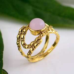 Latest Design Boho Gemstone <b>Ring</b> Vintage Brass <b>Rings</b> for Women 18k Gold Plated Swirl <b>Statement</b> Band <b>Ring</b> for Wholesale/OEM/ODM - Product Image 2