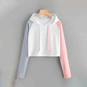 Sudadera corta de algodón con Logo personalizado para mujer, ropa deportiva a la moda, venta al por mayor - Product Image 4