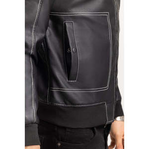Vestes décontractées vintage en polyester enduit pour hommes, col montant, fermeture éclair, coupe régulière, automne-printemps MN-JKT-WS24-047 - Product Image 6
