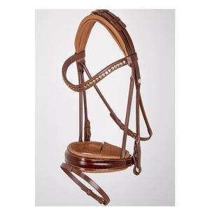 Brida de cuero de color negro con banda para cejas ostentosa de cristal y brida de caballo de cuero Noseband - Product Image 3