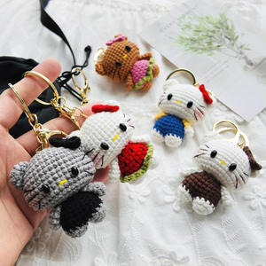 Llavero de Ganchillo con Forma de Gato de Dibujos Animados, Colgante de Hilo Tejido a Mano para Bolsos, Accesorio para Cadena de Teléfono - Product Image 2