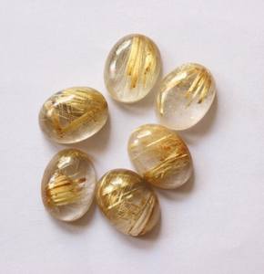 พลอยทรงวงรีทรงหลวมขัดสูง10X14มม. เป็นรูไทล์ทองคำธรรมชาติสำหรับทำต่างหูแหวนเงินทำมือ - Product Image 4