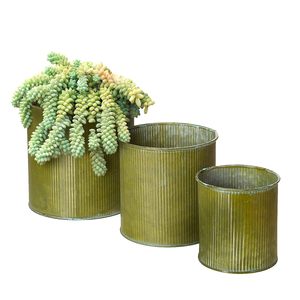 Venta caliente 2024 macetas de flores de hierro Juego de 3 macetas de metal de decoración de jardín personalizadas fabricante y exportador al por mayor - Product Image 1