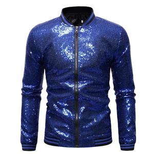 Shiny <b>Sequins</b> Sparkle Bomber <b>Jacket</b> <b>Men</b> Newest Gold Glitter Striped Zipper <b>Mens</b> <b>Jackets</b> and Coats Party Dance Show Clothes - Product Image 3