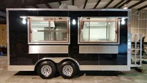 รถขายอาหารเคลื่อนที่คุณภาพสูง ครบครันด้วยอุปกรณ์ ทำจากอะลูมิเนียมและไฟเบอร์กลาส ปรับแต่งได้ พร้อมตู้เก็บของแบบปิด จัดส่งรวดเร็ว ขายขนม ของว่าง ข้าวเกรียบ - Product Image 3