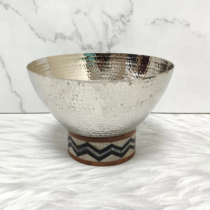 Handmade Hammered Silver Metal Decorative <b>Bowl</b> With Wooden Handmade Base Home Decor Fruit Stand Table Centerpiece <b>Snacks</b> <b>Bowl</b> - Product Image 1