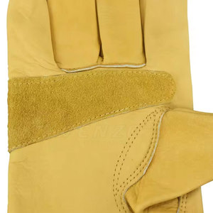 Gants de travail pour hommes WENZO fabriqués au Pakistan, fermeture à boucle, légers, durables, en cuir, haute protection UV, sport - Product Image 5