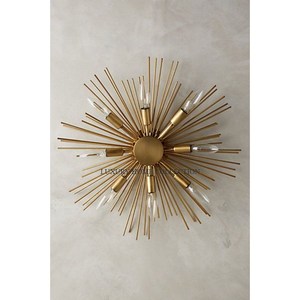 Montado en superficie chapado en oro diseño único aspecto de lujo luz de pared dormitorio decorativo hierro armado Sconce Hogar y jardín decoración - Product Image 2