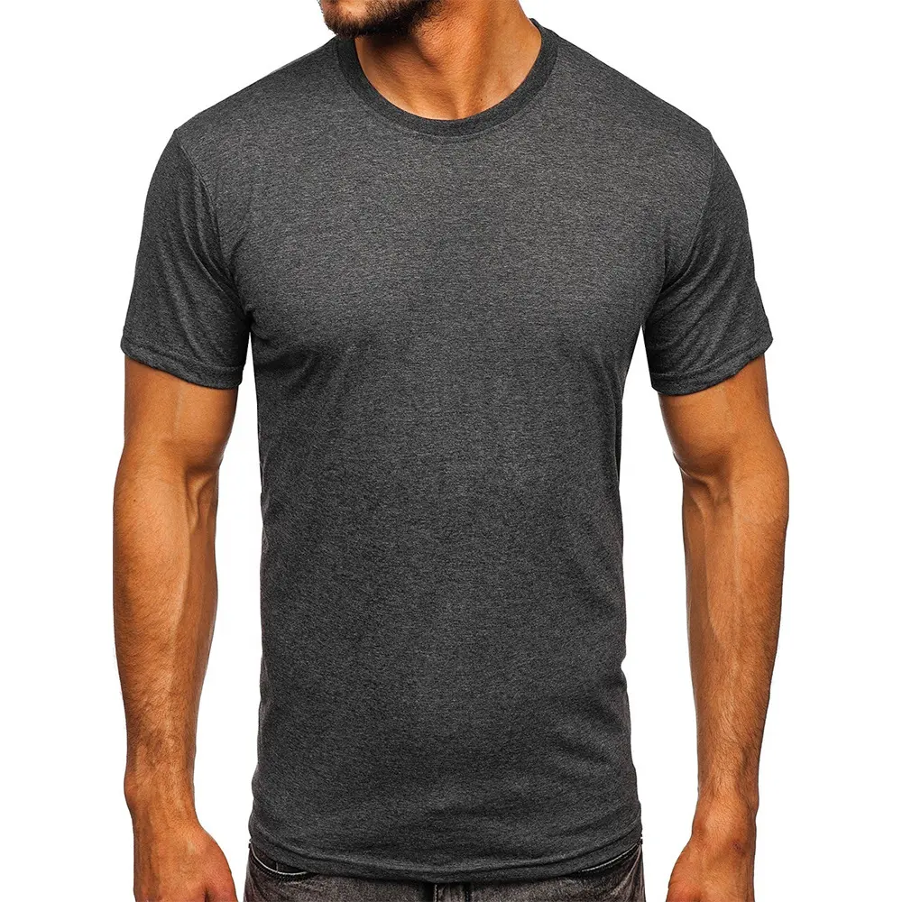Large Size Silk Seamless Short-sleeved plain t shirts men Men's Summer V-neck Half-sleeved Shirt Youth Sports Singlet Solid