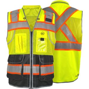 Bande réfléchissante Polyester maille tissu réflecteur veste de sécurité ANSI classe 2 étanche pour la sécurité des vêtements de travail haute visibilité - Product Image 5