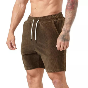 Nueva gran oferta de pantalones cortos de pana para hombre, medio Pantalón ajustado para entrenamiento, estilo cómodo de moda con cintura elástica - Product Image 6