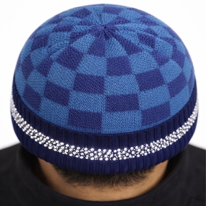 Winter Rhinestone Knit <b>Beanie</b> <b>Hat</b> Unisex Acrylic Check Pattern <b>Beanie</b> Fashion Warm <b>Beanie</b> <b>Hat</b> For <b>Men</b> - Product Image 3