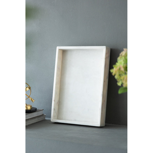 Plateau rectangulaire en marbre au design classique avec finition polie, vaisselle de restaurant, plateau à nourriture pour la maison et l'hôtel - Product Image 1