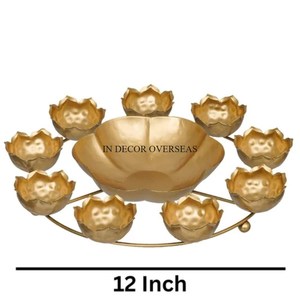 Couleur Verte Enduit De Poudre Et Plaqué Or De Haute Qualité Texture Martelée Forme De Fleur Designer Meilleure Qualité Métal Ensemble De 3 Urlis - Product Image 6