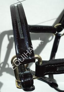 Venta al por mayor occidental accesorio suave acolchado canal vacío cuero Halter sillín en inglés diseño con ajuste de latón - Product Image 6