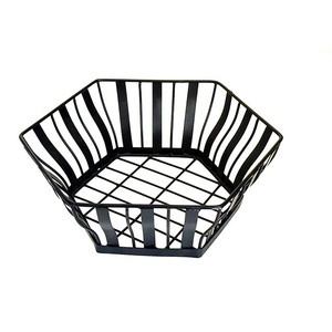 Paniers ronds en fil métallique Bol à fruits en fil de fer noir 11In Stockage durable Panier à fruits et légumes Bols à légumes pour collations - Product Image 5