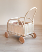 Voiture à pousser en rotin de conception exquise, jouet bohème pour enfant, trotteur, poussette pour bébé, adapté aux enfants de 3 à 8 ans