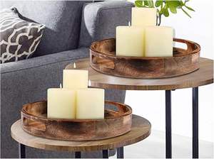 Plateau de service à salade en bois imprimé moderne avec surface laminée lisse pour thé café et petit-déjeuner au prix de gros - Product Image 6