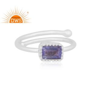 Anillo apilable de piedras preciosas de tanzanita Natural de plata de ley fina superventas, joyería personalizada para mujer, regalo para ella - Product Image 4