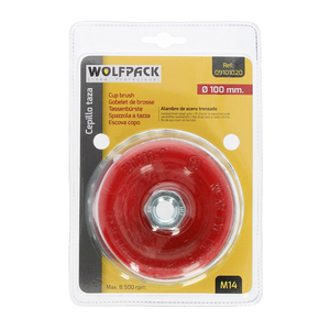 Spazzola a tazza in acciaio intrecciato Ø 100 mm. Filettatura M14 / Filo O/ 0,50 mm. - Product Image 3