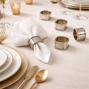 Anillos de Servilleta de Cobre Clásicos y Ecológicos de Antigüedades, Decoración de Mesa para Bodas, Accesorios de Comedor para Banquetes de Hotel - Product Image 1