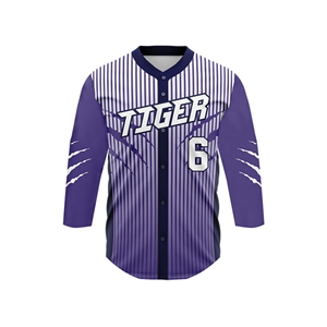 Precio de fábrica al por mayor personalizado 100% poliéster transpirable secado rápido uniforme de béisbol Jersey impreso jugador nombre Número ropa deportiva - Product Image 1