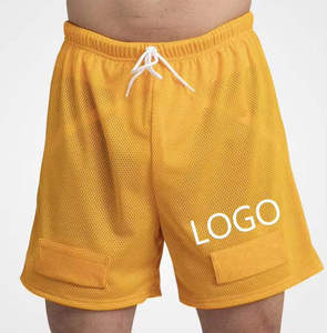 Shorts de basketball personnalisés en maille bleue unie pour hommes, vente en gros, service OEM 2026 - Product Image 6
