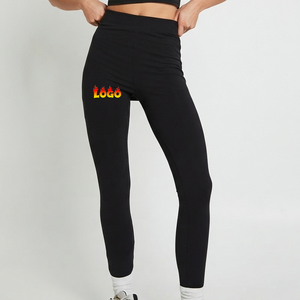 Leggings Deportivos Negros de Cintura Alta con Logotipo Personalizado, Suaves como la Mantequilla, Efecto Levanta Glúteos, Elásticos en Cuatro Direcciones, para Yoga, Fitness, Running y Gimnasio, para Mujer - Product Image 4