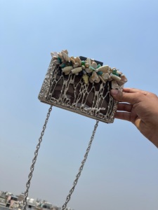 Luxury Resin Fashion Evening Party Clutch Purses Metal Handbags Classic Casual Rhinestone Matching Prom Clutch For women - Product Image 2