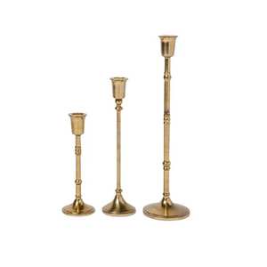 Ensemble de trois bougeoirs élégants en métal fabriqués à la main pour les événements de Noël, les mariages, les piliers en vrac, les autres pots de bougies - Product Image 2