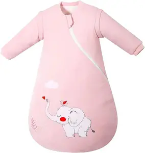 Baby Sleeping Bag 4 Layered 100% Cotton Gauze Long Sleeves Wearable Blankets Detachable Baby Sleep Sack