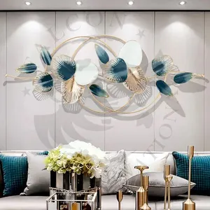 골든 & 그린 수공예품 독특한 디자인 매혹적인 꽃잎 금속 벽 예술 홈 오피스 장식 침실 거실 장식