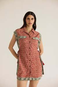 Mini robe de haute qualité élégance sans effort avec coupe décontractée beaux rideaux définis taille forme tissé uni teint Silhouette - Product Image 2