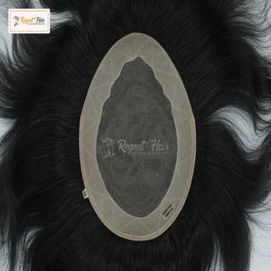 Toupee de Cabello Humano Indio 100% Remy REGENT USA, Súper Base, Trama Cosida a Mano, Ondulado Natural, Liso, Base de Encaje y PU, Venta al por Mayor, En Stock - Product Image 5