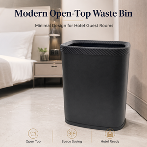 <strong>Black</strong> Square Garbage Can No Lid <strong>Small</strong> Garbage Can <strong>Bins</strong> Open Top Waste <strong>Bin</strong> for Hotel Bathroom Bedroom - Product Image 4