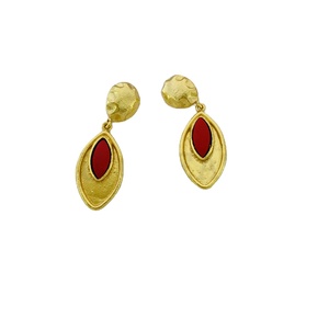 SOKU Women's Gold Plated Stylish Gemstone Statement <b>Drop</b> Dangle Designer Handmade <b>Earrings</b> for Anniversary - Product Image 1