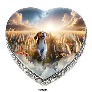 Vente chaude Premium Qualité Angle Chien En Aluminium Coeur Souvenir Urne De Crémation Pour Animaux Cendres Avec Sac De Velours Gratuit - Product Image 3
