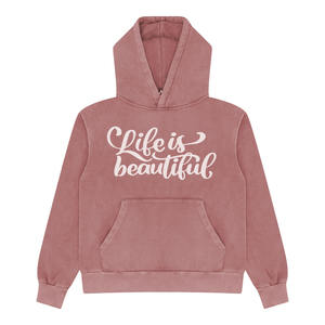 Sudadera con capucha de lavado ácido de alta calidad para hombres, ropa de calle de manga larga, sudaderas con capucha para hombres adultos Sun Fad con logotipo serigrafiado - Product Image 4