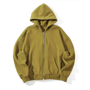 Sweat à Capuche Homme Couleur Dégradée Surdimensionné Lavage à l'Acide Double Fermeture Éclair Sweat à Capuche Coton Polaire Lourd Streetwear Vintage - Product Image 1