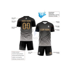 เสื้อฟุตบอลผู้ใหญ่แบบกำหนดเอง ชื่อทีมส่วนตัว หมายเลขผู้เล่น ดีไซน์ไม่ซ้ำใคร ระบายอากาศได้ดี กันน้ำ 100% น้ำหนักเบา แบบสั้น - Product Image 4