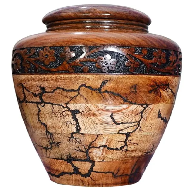 Best Urn for Human Ashes Large Wooden urn for Cremation Adult jar Box for Ashes Personalized Burial pot for Funeral Wood Box