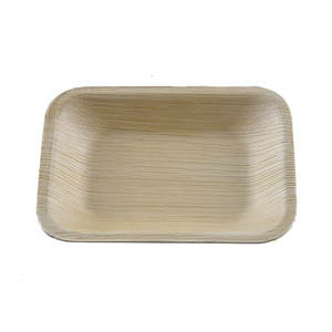 Assiettes de feuille de palmier rectangle profond biodégradables jetables les plus vendues, disponibles en différentes tailles pour le service de nourriture de mariage - Product Image 3