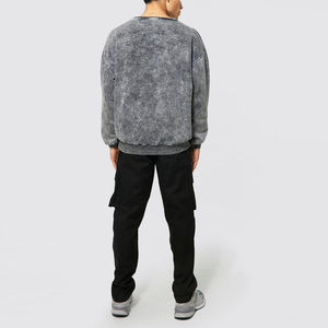 Sweat-shirts pour hommes au design unique, lavés à l'acide, dans différents styles, fournisseur direct d'usine, sweat-shirt à col rond lavé à l'acide pour hommes - Product Image 4