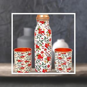 Hecho a mano Boho impreso cobre botella de agua viaje amigable impresiones gráficas para agua hirviendo precio - Product Image 1