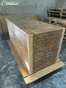 Plan de travail en bois d'acacia finition teck doré, panneaux de comptoir, huile cirée pour usage en cuisine comme plateau de table - Product Image 4