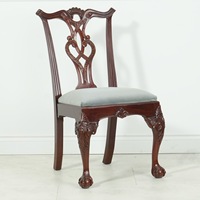 Chaise de salle à manger réglable en hauteur, style européen moderne, structure en bois d'acajou, revêtement en velours, pour hôtel, appartement, villa
