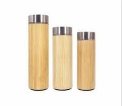 Botella biodegradable con acabado de madera para bebidas frías y calientes - Product Image 5