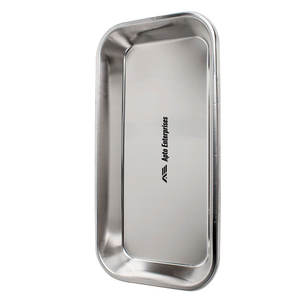 Plateau carré en acier inoxydable pour instruments dentaires et médicaux, autoclavable et résistant à la corrosion, pour laboratoire dentaire - Product Image 3