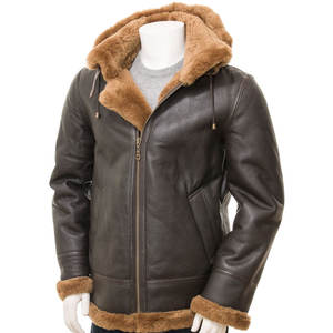 2026 Custom Designed Men's Vintage Leather Racer <b>Jacket</b> Hooded Waterproof Nonwoven Nylon High Street Fashion Winter Warm - Product Image 4